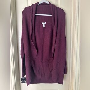 Women’s Leith Open Front Cardigan; Burgundy; Size Small